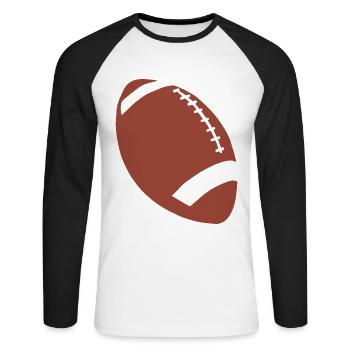 American football - Unisex Long Sleeve Baseball T-Shirt - white/black - Front - Nik (191cm)