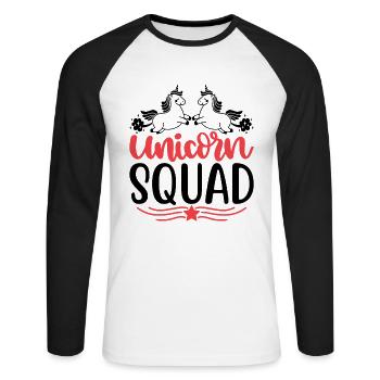 Unicorn Squad Unicorn - T-shirt baseball manches longues Homme - blanc/noir - Devant - Nik (191cm)