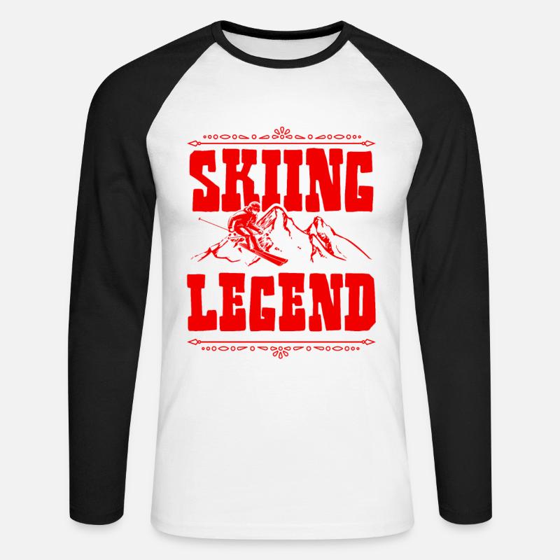 Ski Legend - Unisex Baseballshirt langarm - Weiß/Schwarz