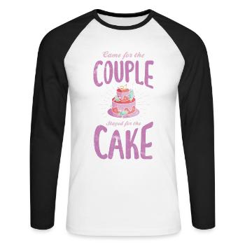 Came for the couple, stayed for the bride, the - Unisex Long Sleeve Baseball T-Shirt - white/black - Front - Nik (191cm)