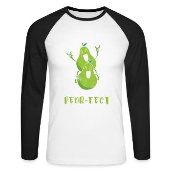 Herzlichen Glückwunsch An Die Pear-fect Für Braut - Unisex Baseballshirt langarm - Weiß/Schwarz - Vorne - Nik (191cm)