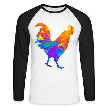Chicken Chicken Chicken Breeder Chicken Whisperer - Unisex Long Sleeve Baseball T-Shirt - white/black - Front - Nik (191cm)