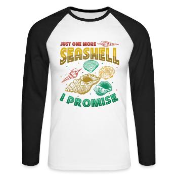 Only one shell left, collector shell. - Unisex Long Sleeve Baseball T-Shirt - white/black - Front - Nik (191cm)
