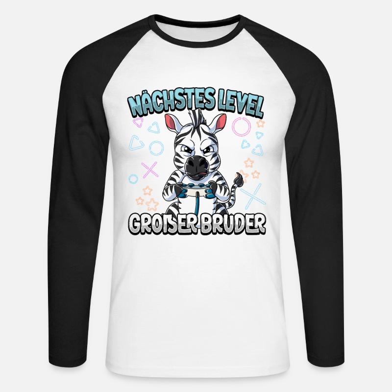 Nächstes Level Großer Bruder - Unisex Baseballshirt langarm - Weiß/Schwarz