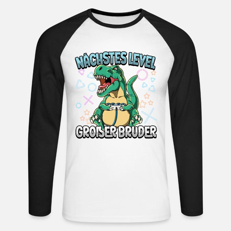 Nächstes Level Großer Bruder - Unisex Baseballshirt langarm - Weiß/Schwarz