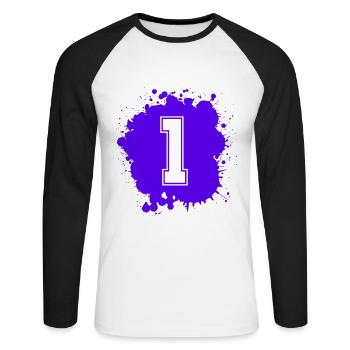 1 nombre d’objets blob - T-shirt baseball manches longues Homme - blanc/noir - Devant - Nik (191cm)