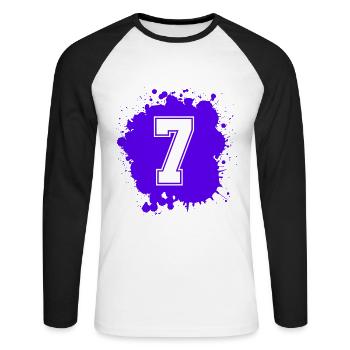 7 Nombre d’objets blob - T-shirt baseball manches longues Homme - blanc/noir - Devant - Nik (191cm)