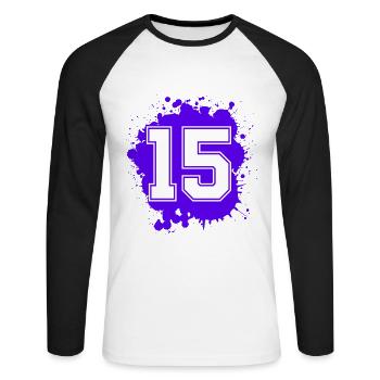 15 Nombre d’objets blob - T-shirt baseball manches longues Homme - blanc/noir - Devant - Nik (191cm)