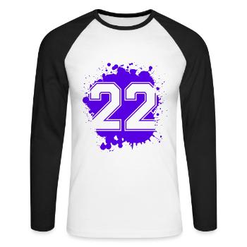 22 Nombre d’objets blob - T-shirt baseball manches longues Homme - blanc/noir - Devant - Nik (191cm)