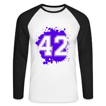 42 Nombre d’objets blob - T-shirt baseball manches longues Homme - blanc/noir - Devant - Nik (191cm)