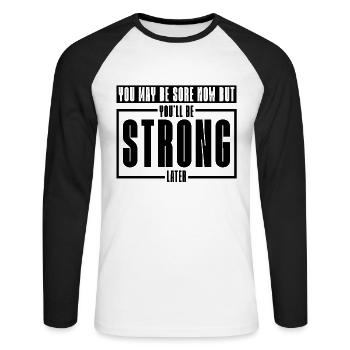 Kickboxing You May Be Sore Kickboxer Fight Boxing - Unisex Baseballshirt langarm - Weiß/Schwarz - Vorne - Nik (191cm)
