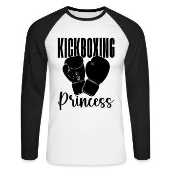 Kickboxing Princess Kickboxer Boxing Fight Fighter - Unisex Baseballshirt langarm - Weiß/Schwarz - Vorne - Nik (191cm)