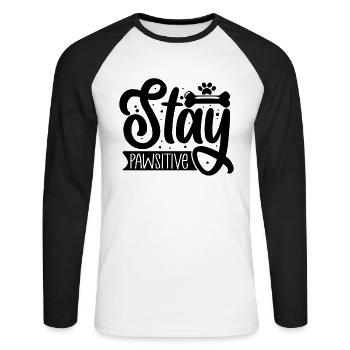 Stay paw friendly - Unisex Long Sleeve Baseball T-Shirt - white/black - Front - Nik (191cm)