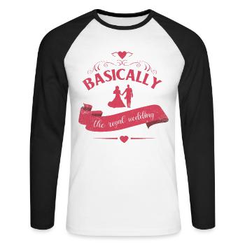 Basically the design for the royal - Unisex Long Sleeve Baseball T-Shirt - white/black - Front - Nik (191cm)