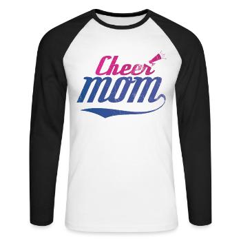 Cheer Mom Design Für Cheerleader Cheer - Unisex Baseballshirt langarm - Weiß/Schwarz - Vorne - Nik (191cm)