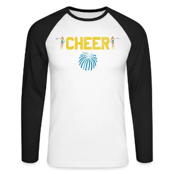 Cheer Mom Design Für Cheerleader Cheer - Unisex Baseballshirt langarm - Weiß/Schwarz - Vorne - Nik (191cm)