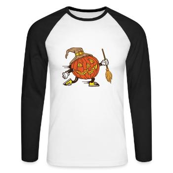 Can't scare me, I'm a - Unisex Long Sleeve Baseball T-Shirt - white/black - Front - Nik (191cm)