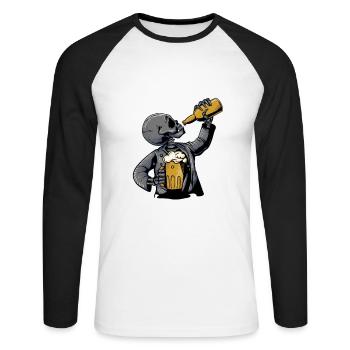 Dies Ist Die Saison Für Beschwipste Kellner - Unisex Baseballshirt langarm - Weiß/Schwarz - Vorne - Nik (191cm)