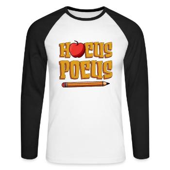 Hocus Pocus Grundschullehrer Vorschule - Unisex Baseballshirt langarm - Weiß/Schwarz - Vorne - Nik (191cm)