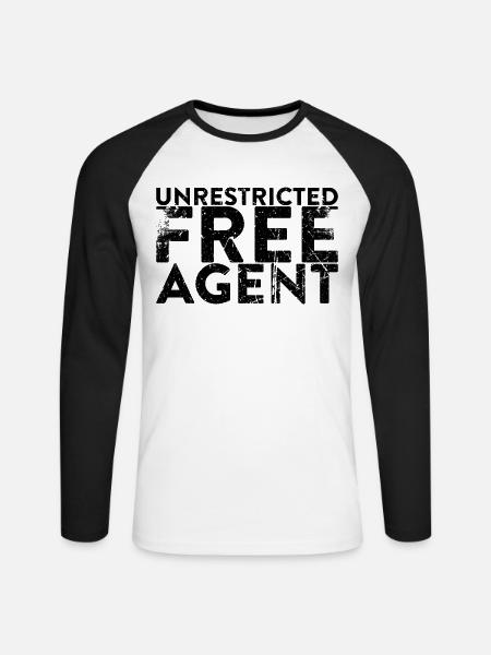 Uneingeschränkter Free Agent Für Scheidung - Unisex Baseballshirt langarm - Weiß/Schwarz