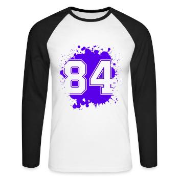 84 Nombre d’objets blob - T-shirt baseball manches longues Homme - blanc/noir - Devant - Nik (191cm)