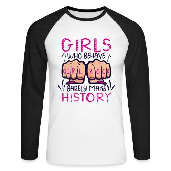 Féminisme Pouvoir des femmes Pro-choix Pro Avortement - T-shirt baseball manches longues Homme - blanc/noir - Devant - Nik (191cm)