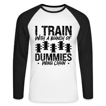 I Train With A Bunch Wing Chun Fighter Kung Fu - Unisex Baseballshirt langarm - Weiß/Schwarz - Vorne - Nik (191cm)
