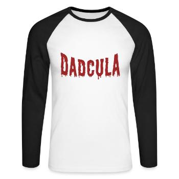 Dadcula Papa Papa Papa Halloween Kostüm Halloween - Unisex Baseballshirt langarm - Weiß/Schwarz - Vorne - Nik (191cm)