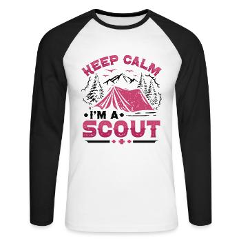 Scout Life Scout Camping Outdoor Scouting - Unisex Long Sleeve Baseball T-Shirt - white/black - Front - Nik (191cm)
