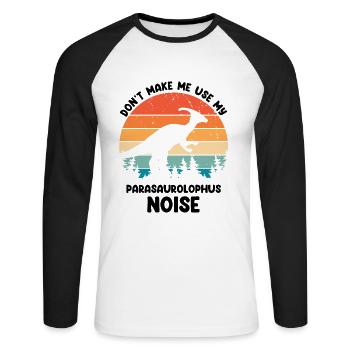 Dinosaurier Motif für Paläontologen - Unisex Baseballshirt langarm - Weiß/Schwarz - Vorne - Nik (191cm)