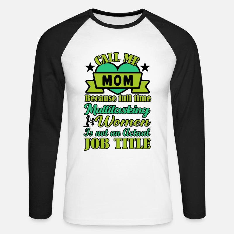 Mutter Multitasking - Unisex Baseballshirt langarm - Weiß/Schwarz