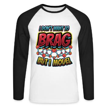 Physical Modeling Funny Physics Lover - Unisex Long Sleeve Baseball T-Shirt - white/black - Front - Nik (191cm)