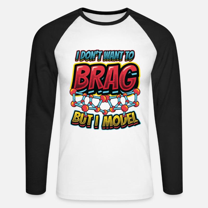 Physical Modeling Funny Physics Lover - Unisex Long Sleeve Baseball T-Shirt - white/black