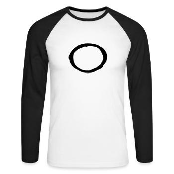 Korean letter Ng - Unisex Long Sleeve Baseball T-Shirt - white/black - Front - Nik (191cm)