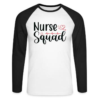 Nurse squad - Unisex Long Sleeve Baseball T-Shirt - white/black - Front - Nik (191cm)
