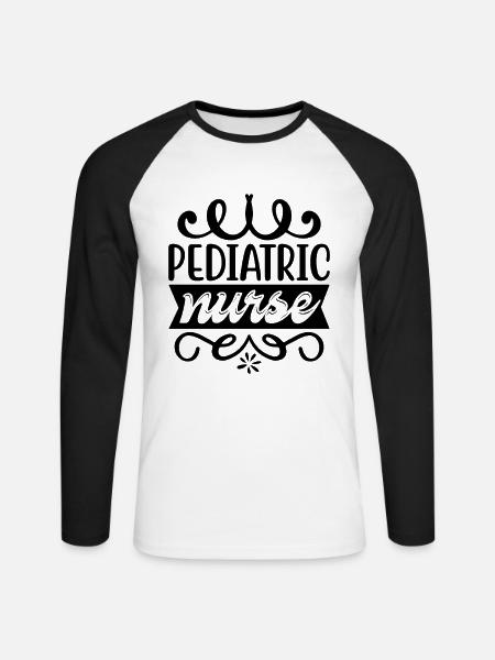 Kinderkrankenschwester - Unisex Baseballshirt langarm - Weiß/Schwarz