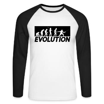 Evolution Fencing Duel Swordplay Loves Foil Fencer - Unisex Baseballshirt langarm - Weiß/Schwarz - Vorne - Nik (191cm)