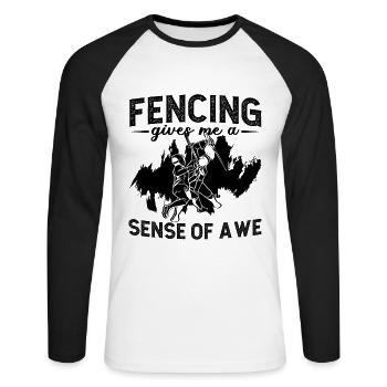Fencing Gives Me A Sense Of Swordsman Duel Fencer - Unisex Baseballshirt langarm - Weiß/Schwarz - Vorne - Nik (191cm)