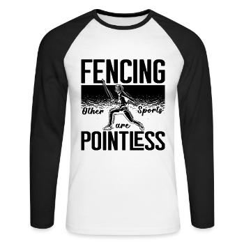 Fencing Other Sports Are Sword Epee Fighter Fencer - Unisex Baseballshirt langarm - Weiß/Schwarz - Vorne - Nik (191cm)