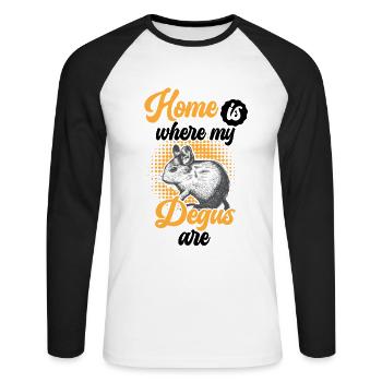 Degu is my home rodent puff rat - Unisex Long Sleeve Baseball T-Shirt - white/black - Front - Nik (191cm)