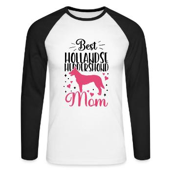 Best Hollandse Herdershond Mama - Unisex Long Sleeve Baseball T-Shirt - white/black - Front - Nik (191cm)