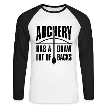 Le tir à l’arc a beaucoup de flèche de cible Tir Archer Archer - T-shirt baseball manches longues Homme - blanc/noir - Devant - Nik (191cm)
