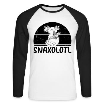Axolotl Snaxolotl Axolotl Drôle Axolotl - T-shirt baseball manches longues Homme - blanc/noir - Devant - Nik (191cm)