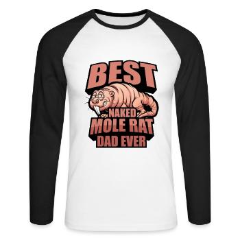 Chiot de sable - T-shirt baseball manches longues Homme - blanc/noir - Devant - Nik (191cm)