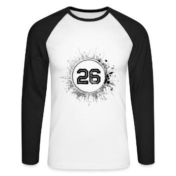 26 Nombre d’objets blob - T-shirt baseball manches longues Homme - blanc/noir - Devant - Nik (191cm)