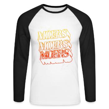 Moers Allemagne City Skyline Home Font - T-shirt baseball manches longues Homme - blanc/noir - Devant - Nik (191cm)