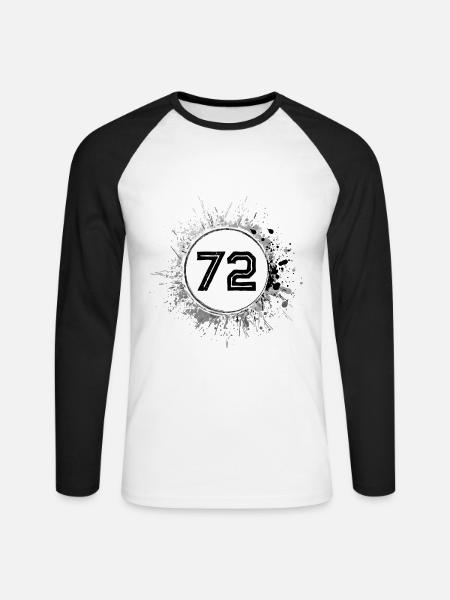 72 Number of blobs - Unisex Long Sleeve Baseball T-Shirt - white/black