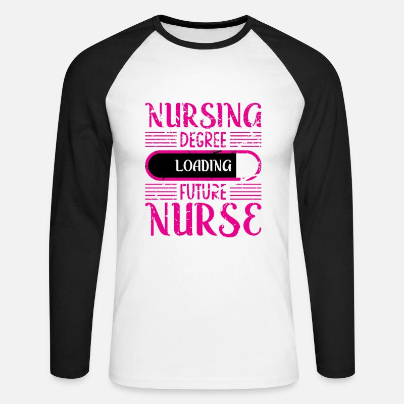 Krankenpflege-Studium Laden - Unisex Baseballshirt langarm - Weiß/Schwarz