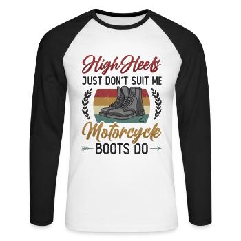 Sexy motorcycle women, bikers. - Unisex Long Sleeve Baseball T-Shirt - white/black - Front - Nik (191cm)