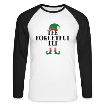 Die vergessliche Elfe Norweger Muster - Unisex Baseballshirt langarm - Weiß/Schwarz - Vorne - Nik (191cm)